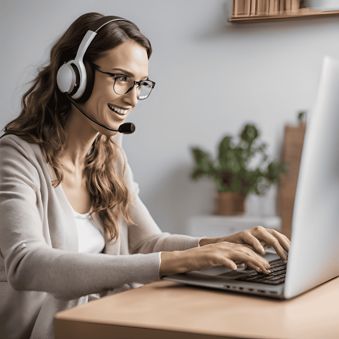 woman online tutoring